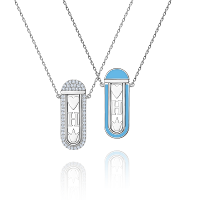 Детское колье-трансформер с бриллиантами и эмалью