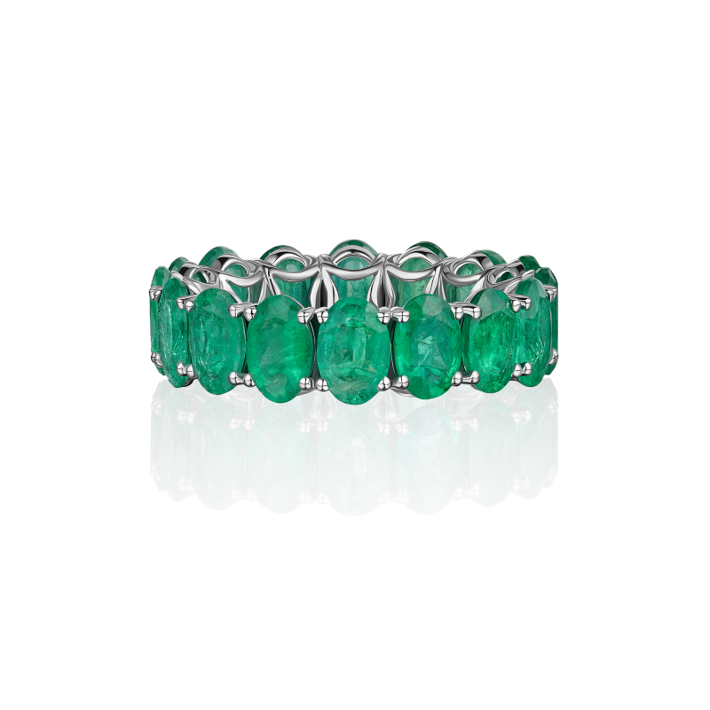 Кольцо с изумрудами