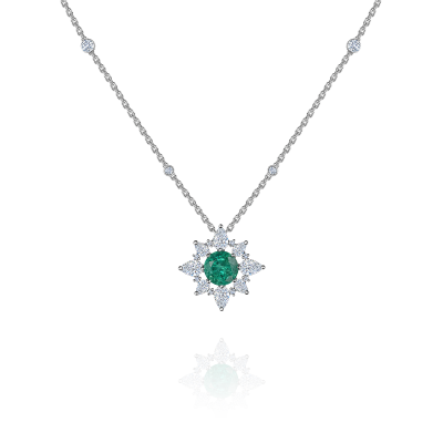 Колье с изумрудом и бриллиантами