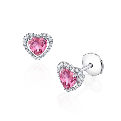 Серьги-пусеты с турмалинами и бриллиантами