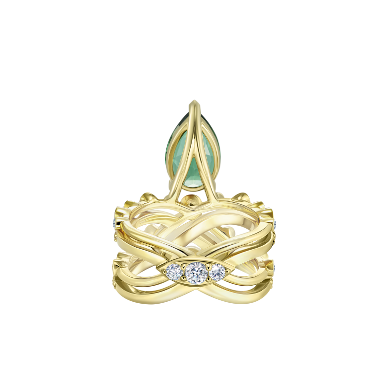 Кольцо с турмалином и бриллиантами