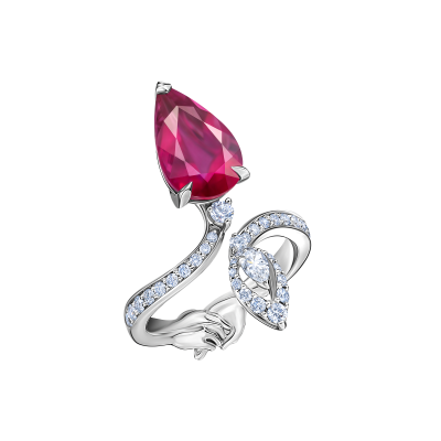 Кольцо с рубеллитом и бриллиантами