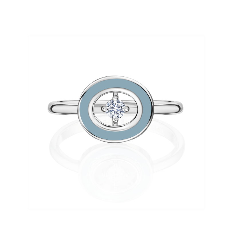 Кольцо с бриллиантом и эмалью