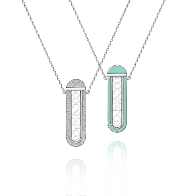 Колье-трансформер с бриллиантами и эмалью