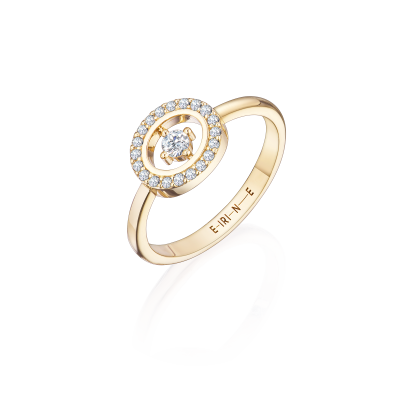 R08-TC-000-2 Кольцо (585) (1 Бр Кр-57 0,058Ct 3/5 ,20 Бр Кр-57 0,100Ct 3/5) ШК: 2000000032993