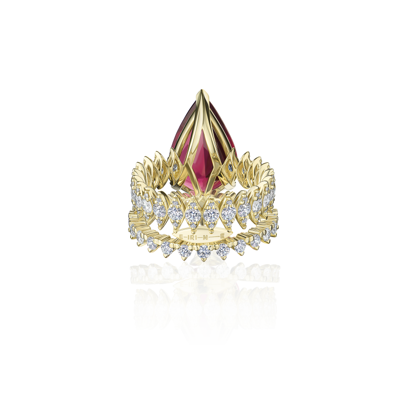 Кольцо с турмалином и бриллиантами