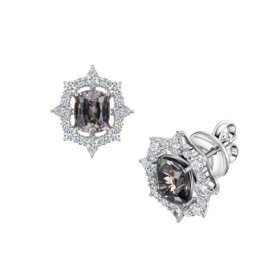 Серьги-пусеты со шпинелями и бриллиантами