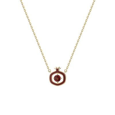 Колье с гранатом и эмалью