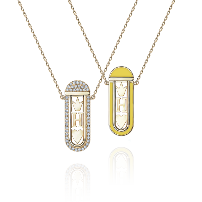 Детское колье-трансформер с бриллиантами и эмалью