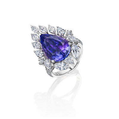 Кольцо с танзанитом и бриллиантами