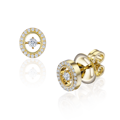 E01-TC-000-2 Серьги (585) (2 Бр Кр-57 0,115Ct 3/5 ,40 Бр Кр-57 0,151Ct 3/5) ШК: 2000000004860