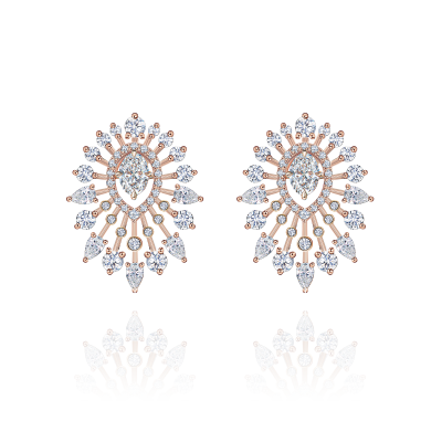 Серьги-пусеты с бриллиантами